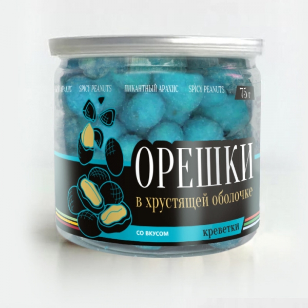 Арахис в глазури "Креветка" FUNFOOD CORPORATION EAST EUROPE Арахис в глазури "Креветка", 80 г., банка с крышкой