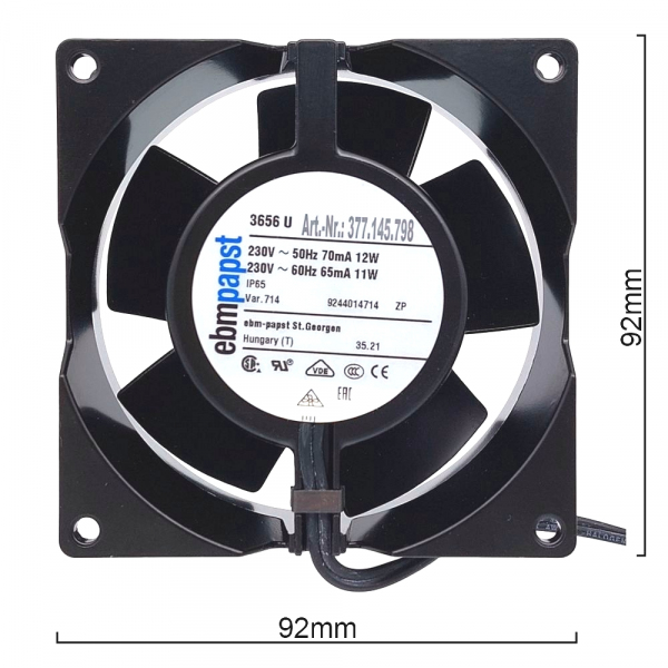 Вентилятор 92х92х38 220V 3656 U-714 ROBOLABS 24010